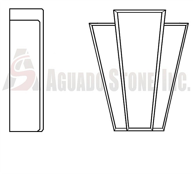 Custom stone cuts finished edges in window sills and water tables.
